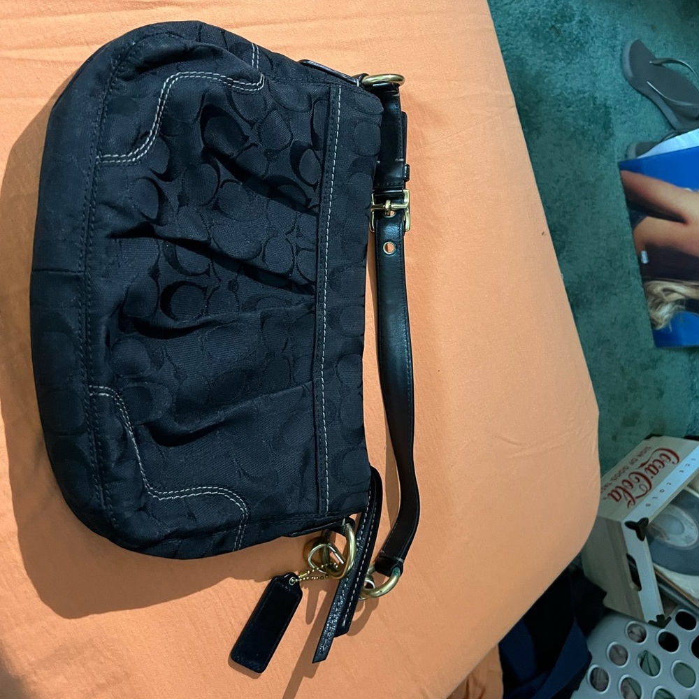 Black canvas Coach purse